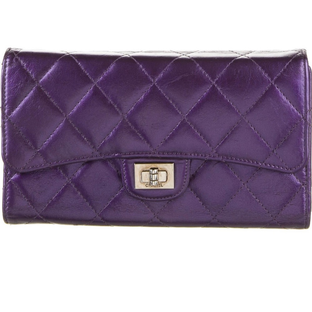 Chanel Wallet Purple Metallic